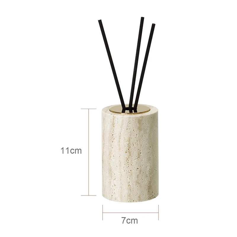 Travertine Bathroom Accessories Set Luxury Soap Dish Soap Dispenser Reed Diffuser Tissue Box Tray Bathroom Set