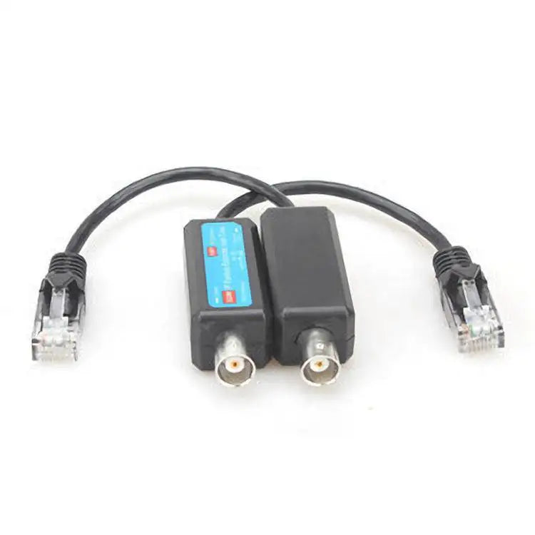 1 Pair IP Network Coaxial Transmitter Receiver Extender Safe Transmission Cables For IP NVR Camera 10/100Mbps IP to Coaxial