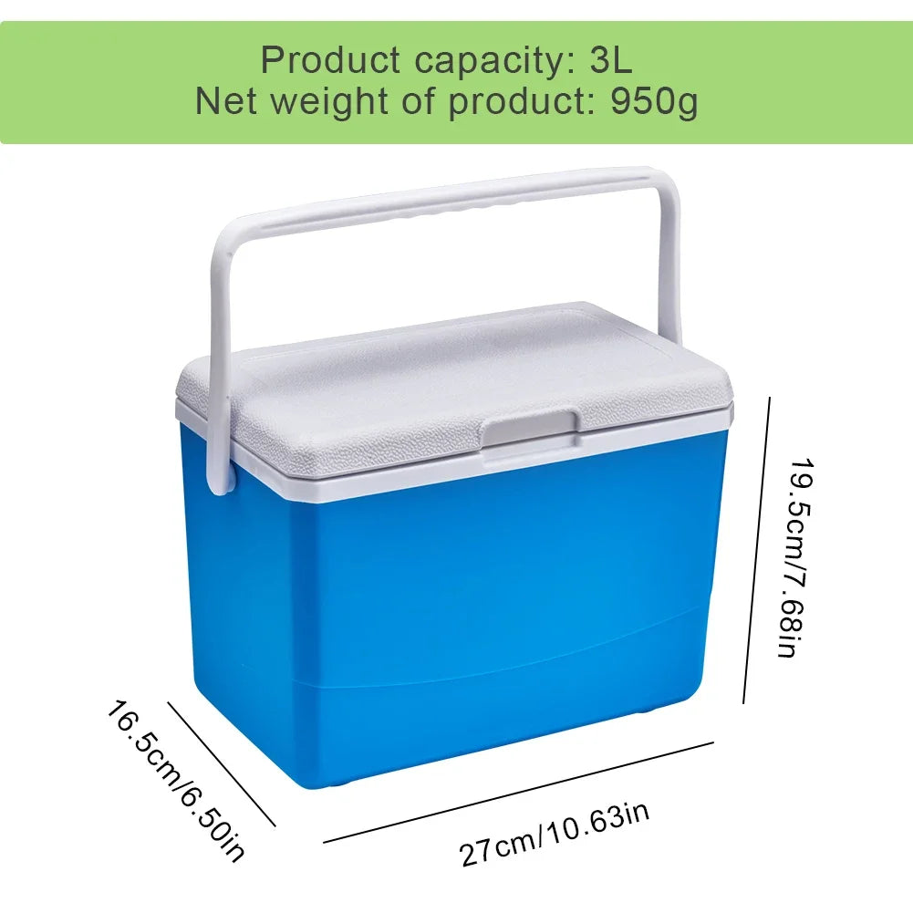 3L Insulated Portable Cooler with Handle Picnic Ice Bucket Heat Preservation Food Storage Reusable Box for Outdoor Beach Picnic WardBoyzPROShop