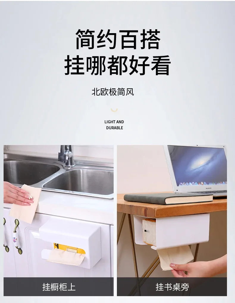Bathroom Tissue Boxes Paper Holder Wall Hanging Tissue Box Tissue Racks Kitchen Napkin Storage Rack Toilet Paper Dispenser