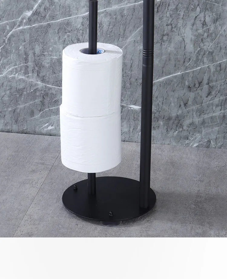 Freestanding Toilet Paper Holder – Multi-Functional Floor Standing Tissue Rack with Toilet Brush Holder for Bathroom