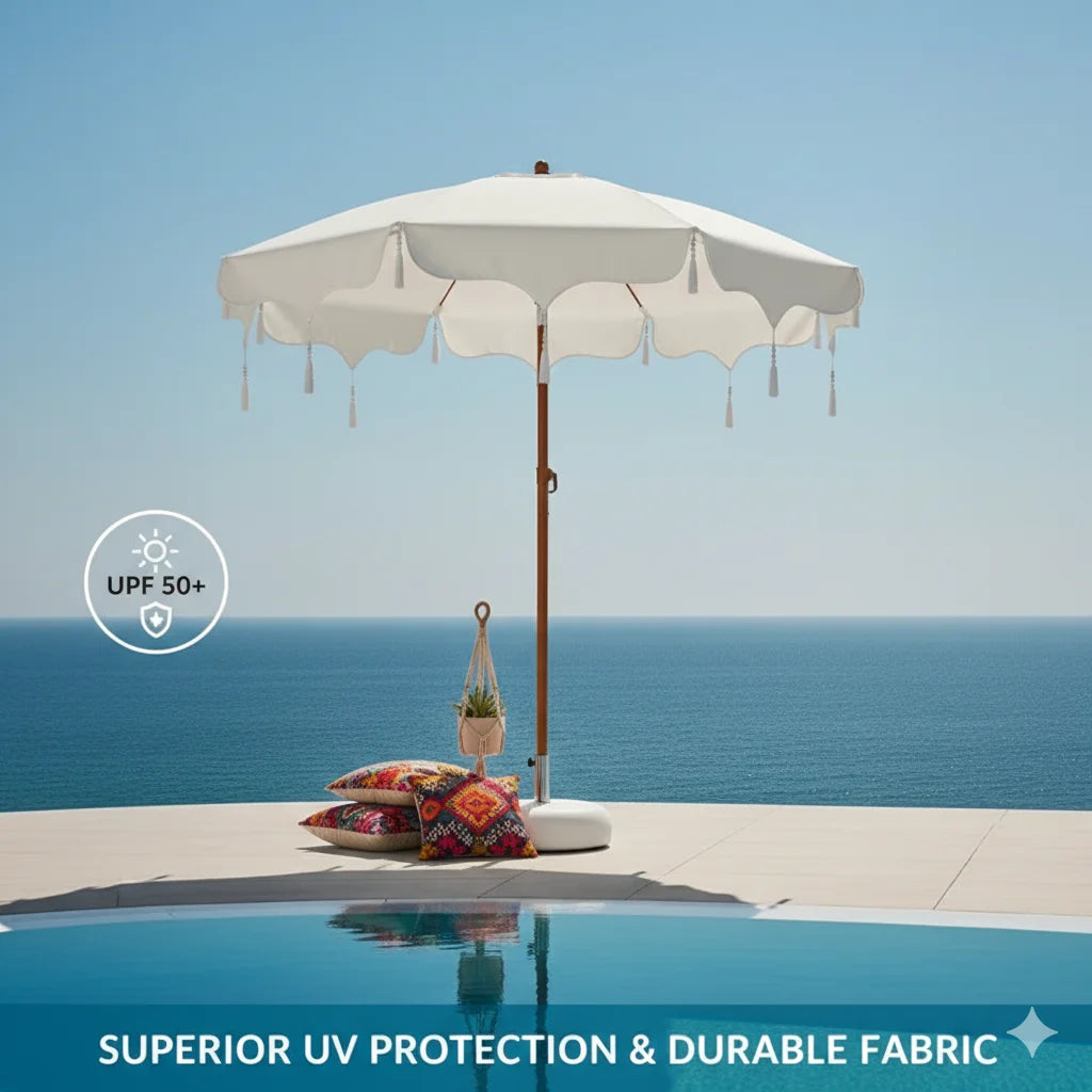 Outdoor Patio Shade Canopy Decorative Garden Sun Umbrella with Stylish Features for Sun Protection