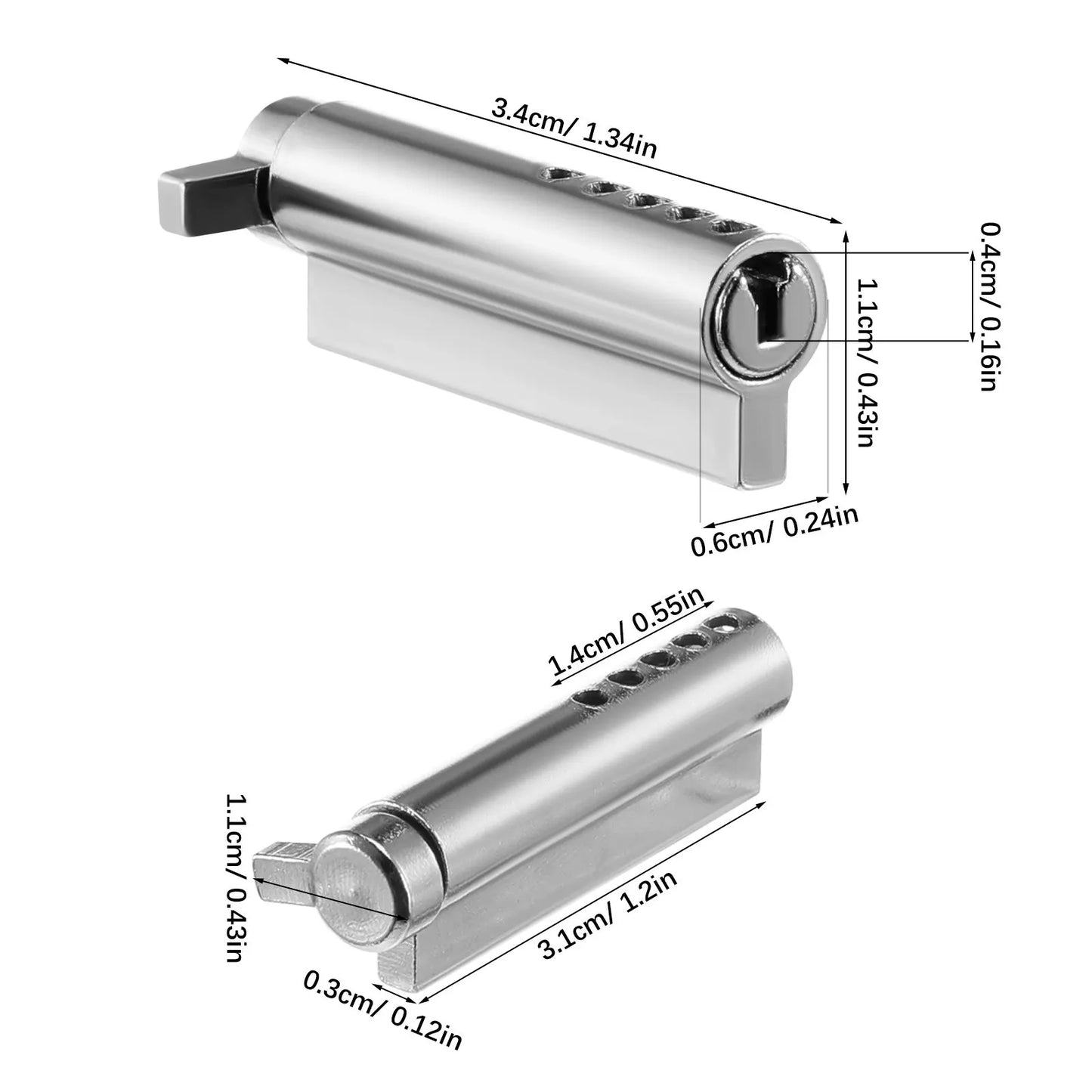 Refrigerator Lock 35Mm Cylinder with 2 Keys Freezer Door Lock for Glass Cabinets Fridge Freezer Antitheft Security Cold