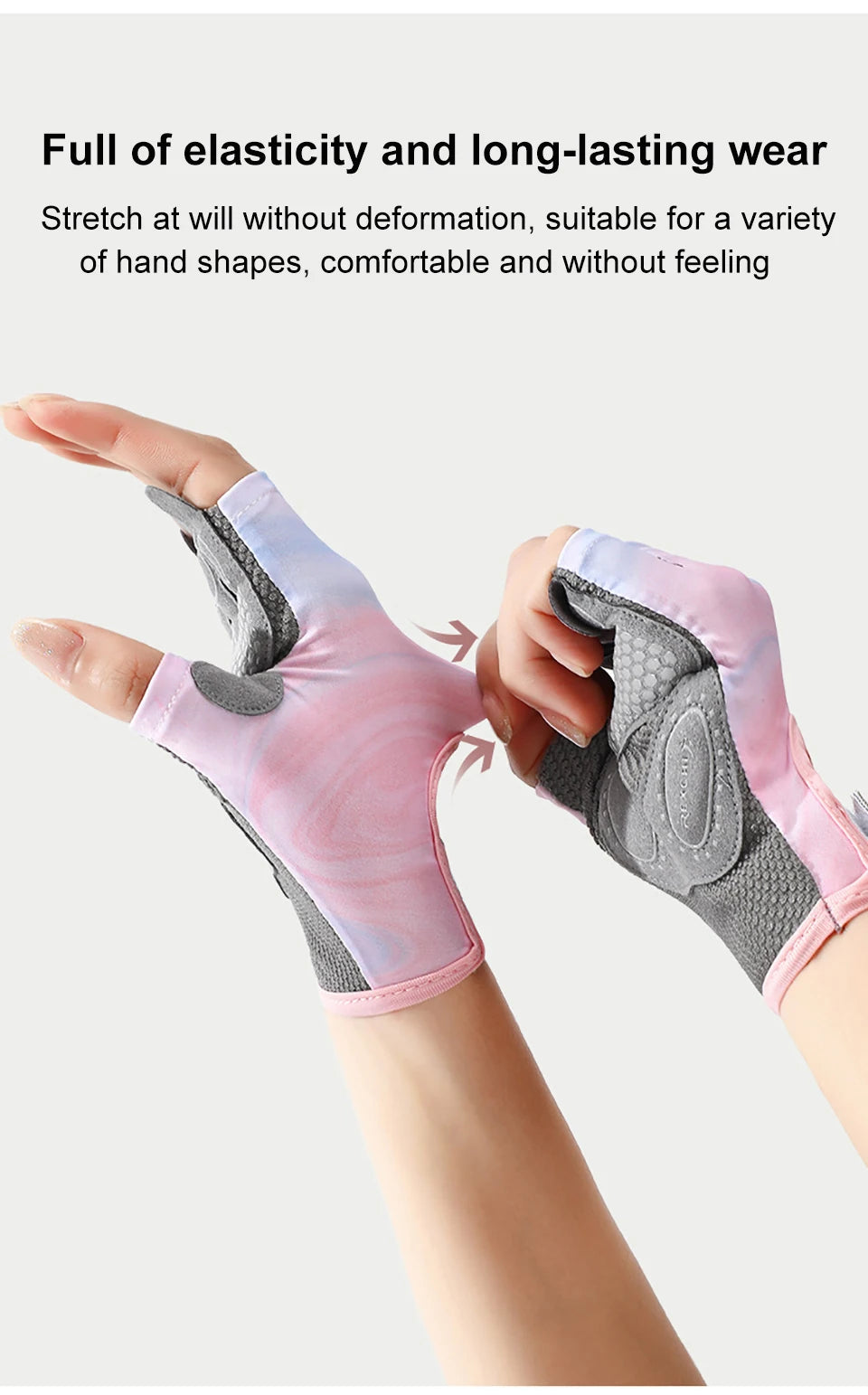 NOFOXO 1Pair Half-Finger Cycling Sports Gloves Women Breathable Anti-Slip Shock Absorbent Yoga Fitness Exercise Wear Resistant