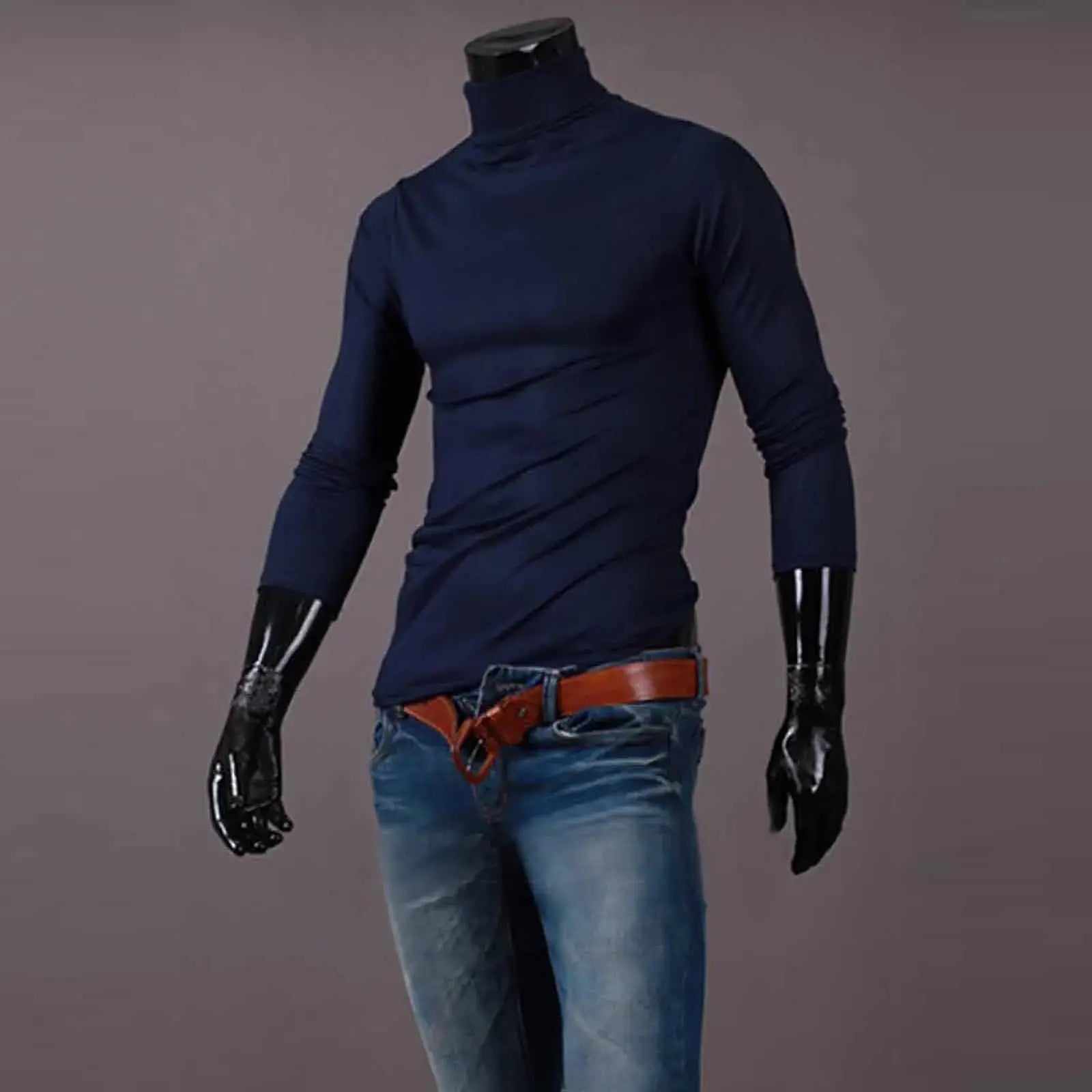 New Men's handsome half turtleneck bottom shirt,  gentle and comfortable, suitable for autumn, winter, senior undershirt WardBoyzPROShop