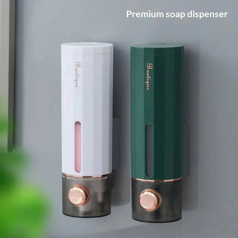 Wall Mounted Soap Dispenser No Drilling Clear Window Suitable for Shampoo Body Wash for Bathroom Shower Room