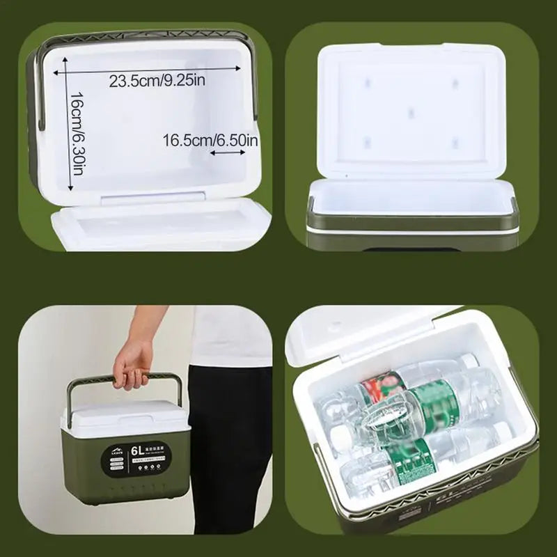 camping Ice Coolers box 6L thermal box Portable Outdoor Fridge Cooler Ice Bucket Picnic Keep Fresh Refrigerator for camping WardBoyzPROShop