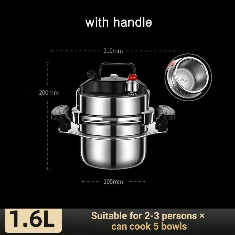 1.6L/2L Pressure Cooker Outdoor Camping Portable Micro Pressure Cooker Household 304 Stainless Steel 5-minute Quick Cooking Pot