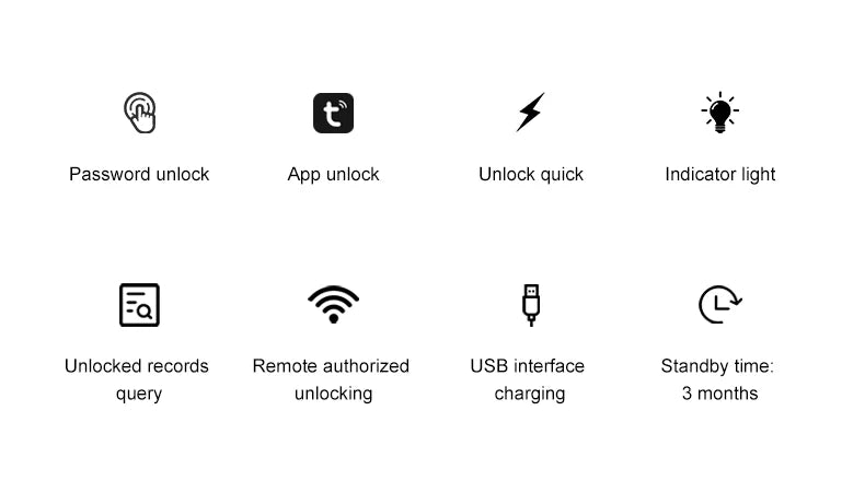 Smart Lock Bluetooth APP Control IP55 Waterproof Rechargeable for Luggage Gym Office Zinc Alloy Anti Theft Padlock