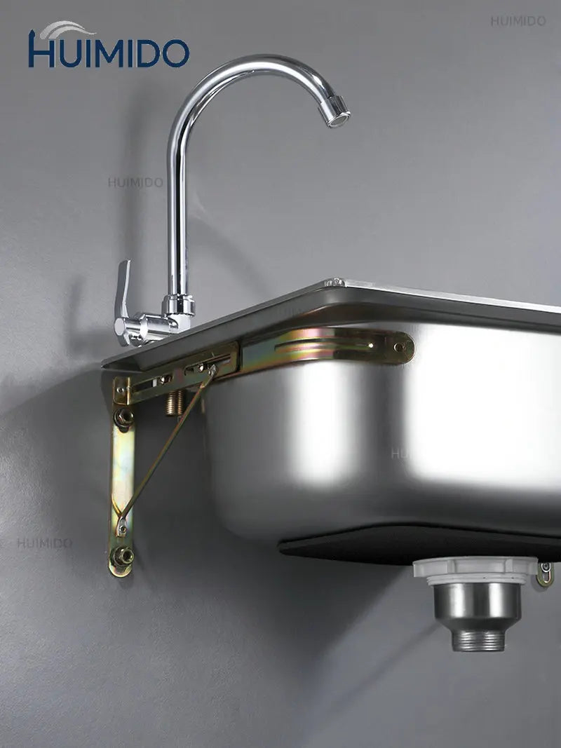 Wall-mounted SUS304  Steel Washing Pool Kitchen Sink Hand Basin with Bracket