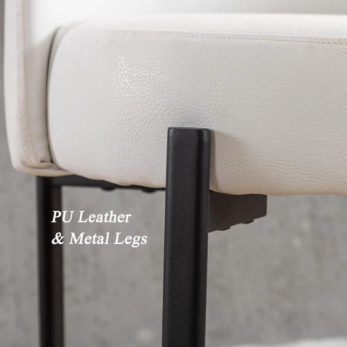 Counter Height Bar Stools 26" Round Barstools Set of 2, Modern Faux Leather Counter Stools with Black Metal Legs, Customized