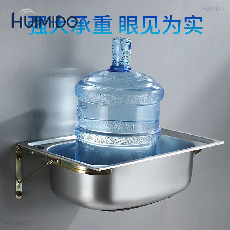 Wall-mounted SUS304  Steel Washing Pool Kitchen Sink Hand Basin with Bracket