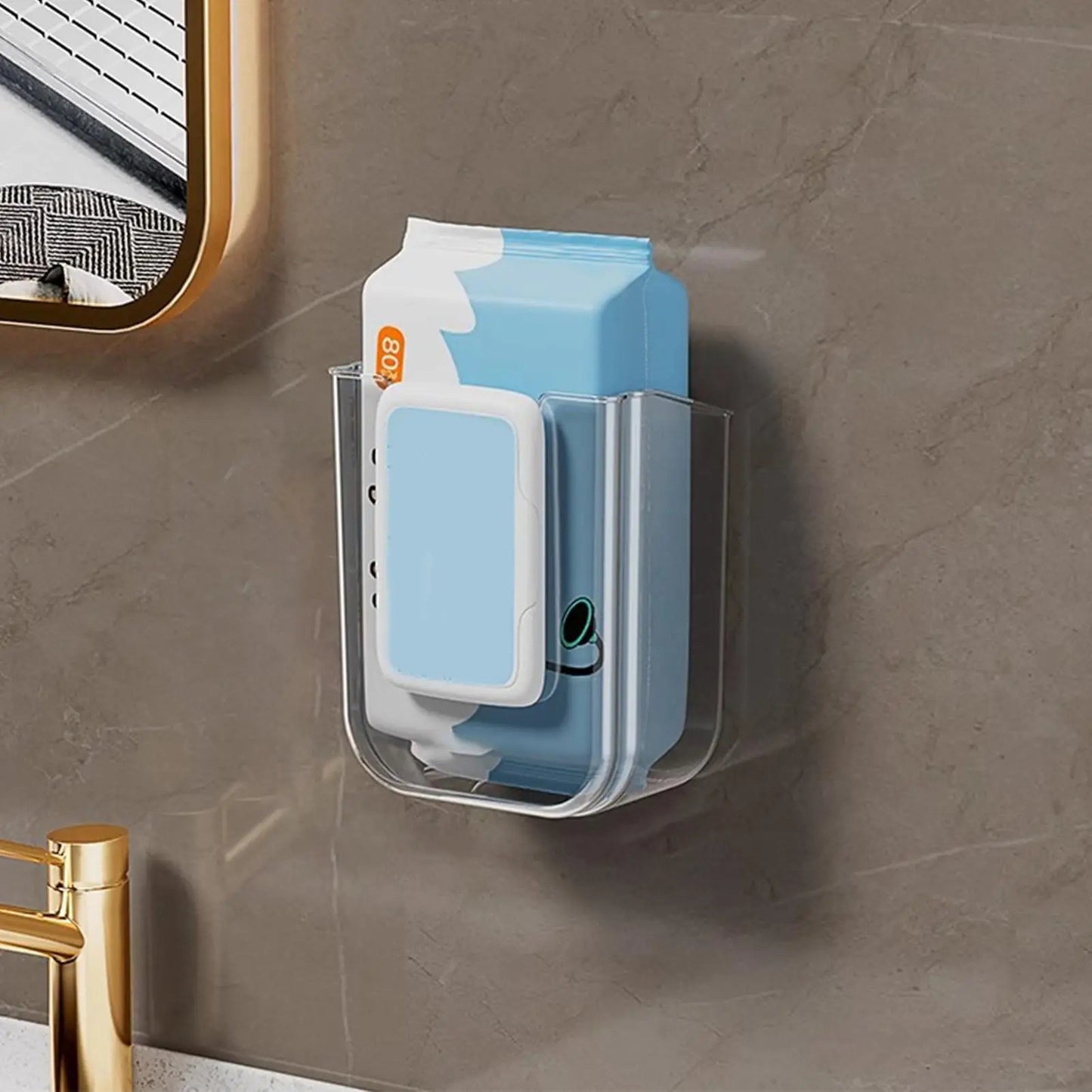Tissue Box Bathroom Non Perforated Wall Mounted Wet Tissue Storage Box with Large Opening and Strong Load-bearing Capacity