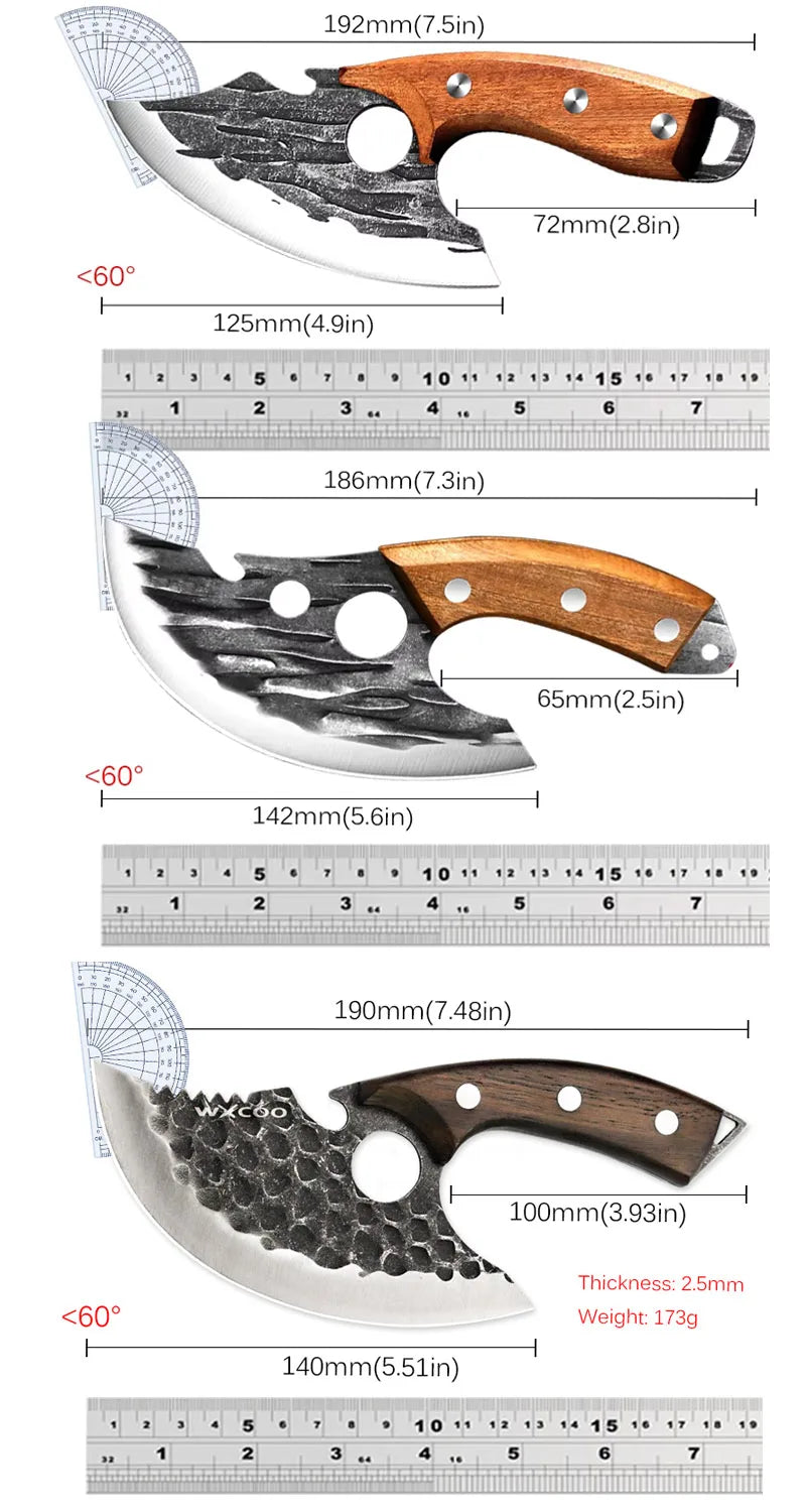Boning Knives Meat Cleaver Hand Forged Kitchen Knife Wooden Handle Butcher Knife Stainless Steel Cooking Knife Kitchen Gadgets