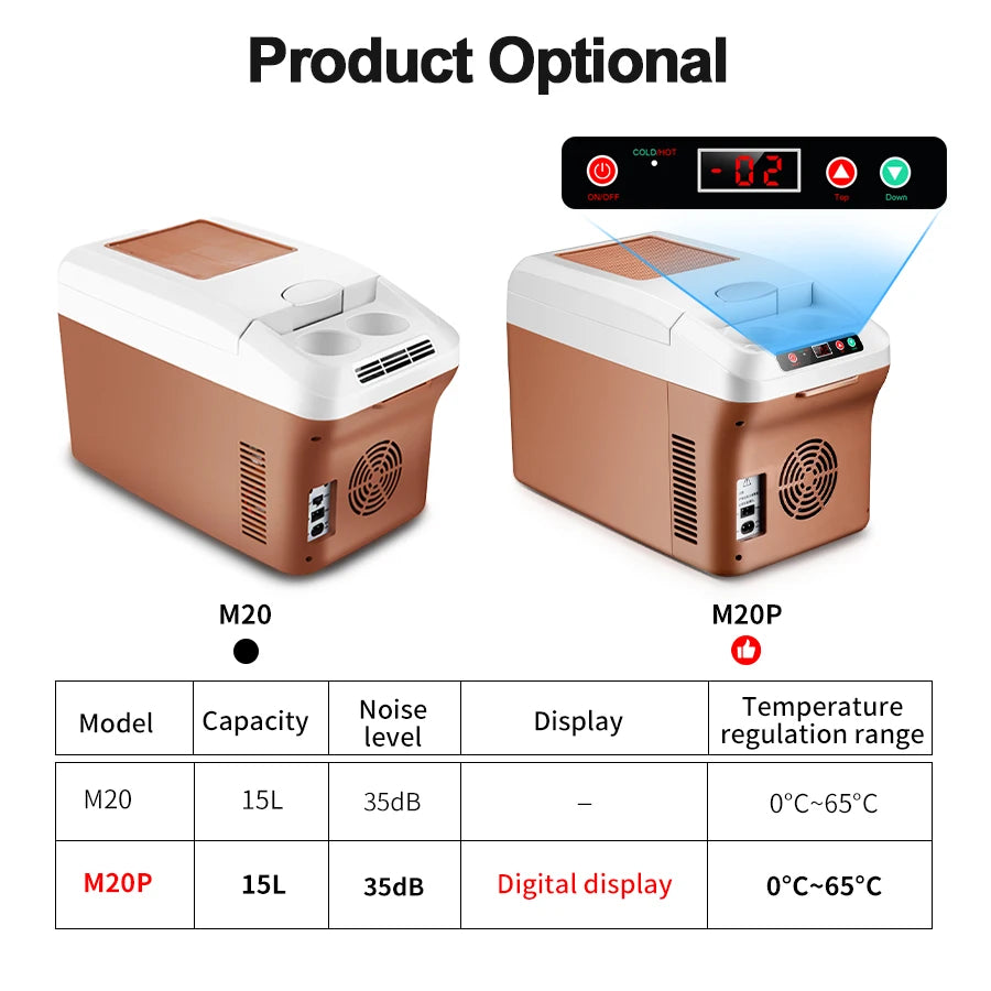 220V 12V 24V Portable Electric Cooler Refrigerator For Car Mini Fridge Cool Ice Box Freezer For Camping Home Truck Beach Vehicle