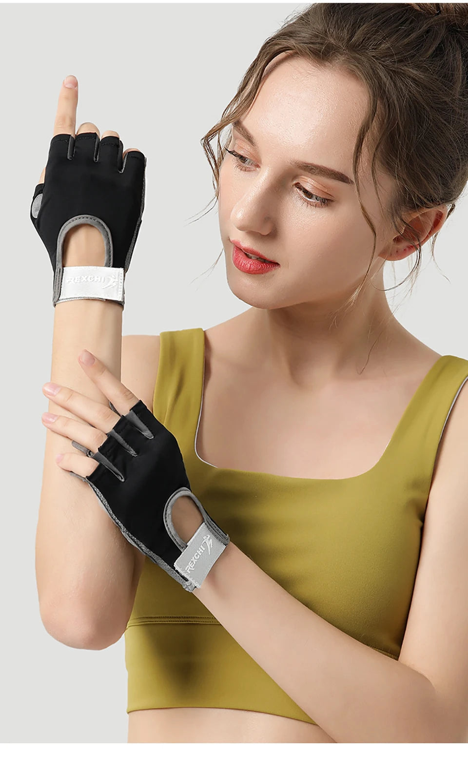 NOFOXO 1Pair Half-Finger Cycling Sports Gloves Women Breathable Anti-Slip Shock Absorbent Yoga Fitness Exercise Wear Resistant