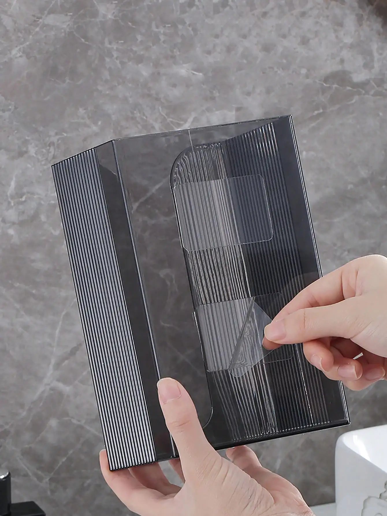 Bathroom Wall-Mounted Self-Adhesive Tissue Box Multi-Function Paper Towels Storage Box Portable Draw Cartons Commodity