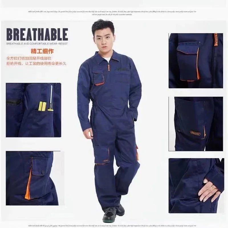New Work Overall Uniform Men Women Working Coveralls Welding Suit Car Repair Workshop Mechanic Plus Size Clothes