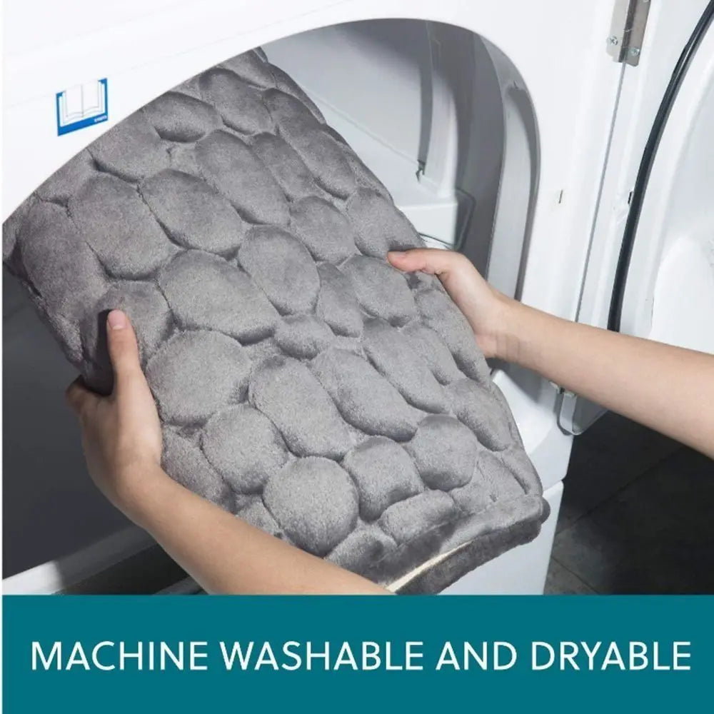 Cobblestone Embossed Bath Mat Non-slip Carpets Water Absorption Washable Bathtub Floor Rug Shower Doormat Bathroom Decor