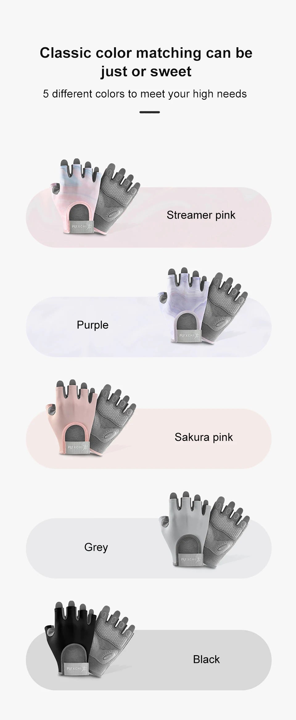 NOFOXO 1Pair Half-Finger Cycling Sports Gloves Women Breathable Anti-Slip Shock Absorbent Yoga Fitness Exercise Wear Resistant