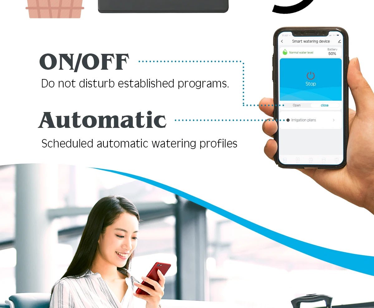 Tuya Wifi-compatibility Solar Power Timer Pump Automatic Drip Irrigation Kit Garden Mobile Phone Remote Control Watering System