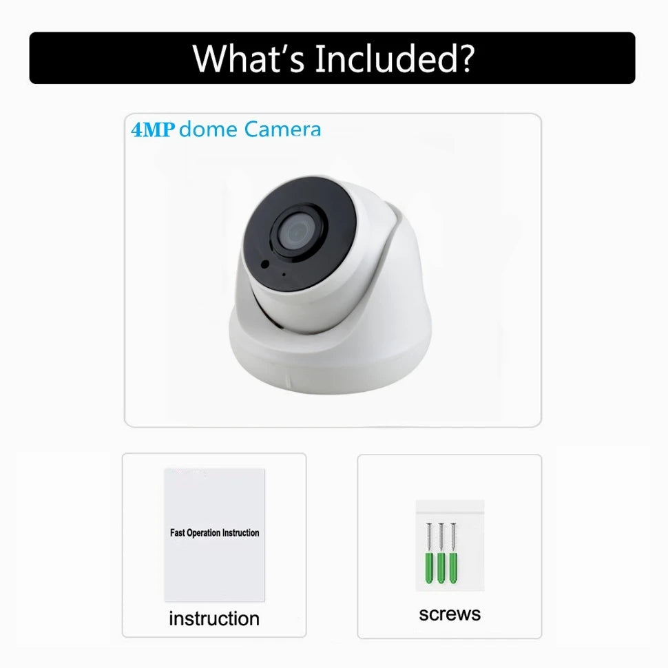 4K 8MP 5MP IP Camera Dome with IR Night Vision Microphone Network Security CCTV Camera Support-Onvif 3MP