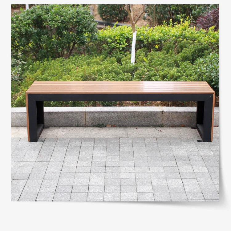 Modern Urban Furniture Garden Bench Stainless Steel Bench Park Seating Wooden Garden Outdoor Patio Stainless Steel Benches
