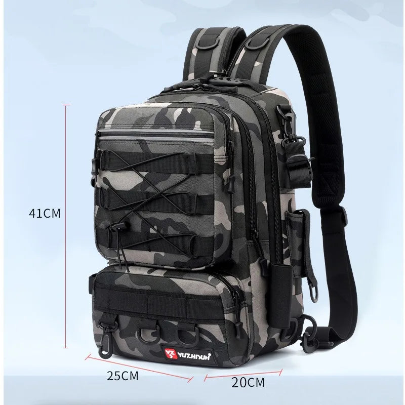 Camouflage Lure Fishing Bags Multi-functional Backpack Outdoor Sports Large Capacity Rod Fishing Tackle Bag