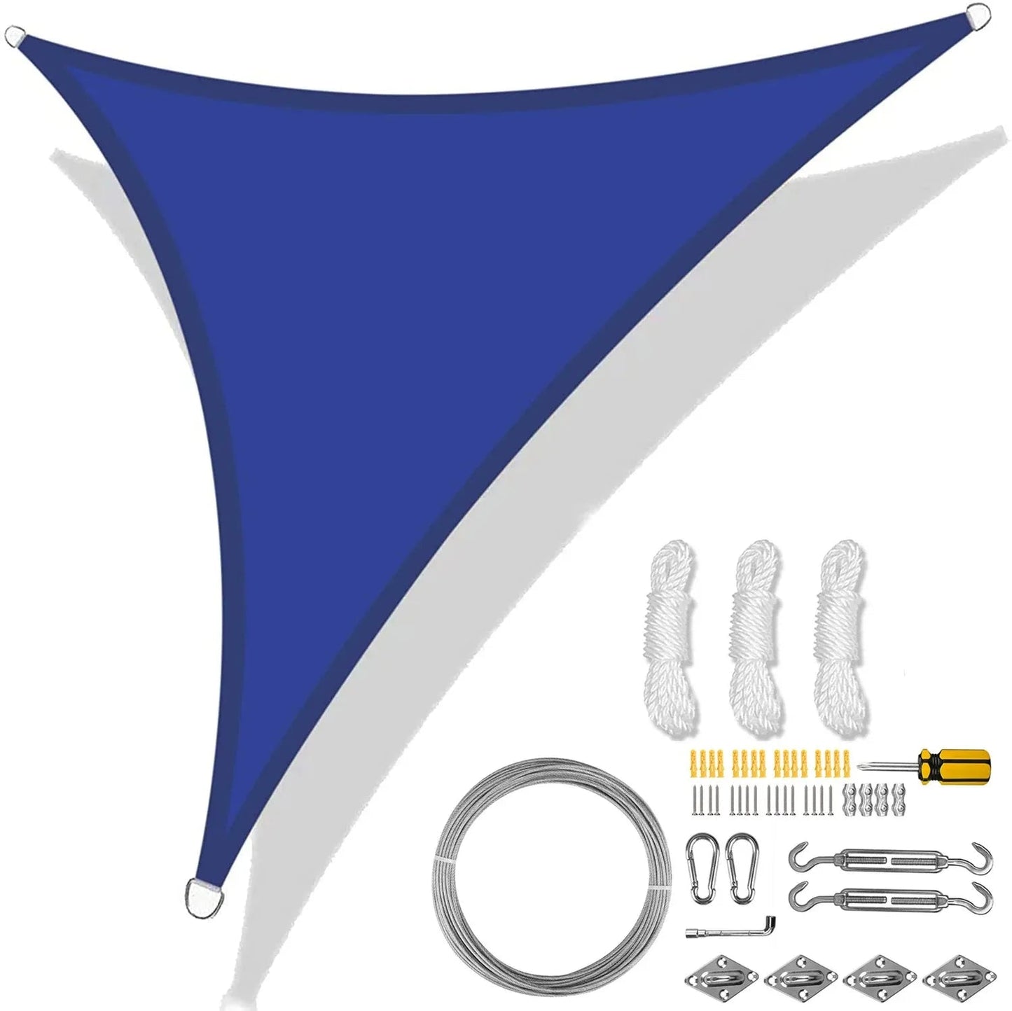 5/3.6/3/2M Triangle Shade Sail Waterproof Sunshade Sail Canopy 98%UV Block Awning with Free Rope for Garden Patio Pergola Gazebo WardBoyzPROShop