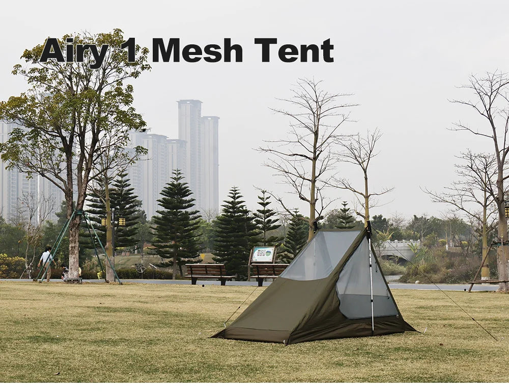 Airy Mesh Tent 1 Person Ultralight Tent Quick Setup Backpacking Shelter Breathable Mosquito Proof for Camping and Trekking WardBoyzPROShop