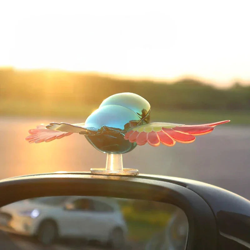 Vibrant Simulation Fly Bird Motorcycle Car Charm, Cute Winged Mate Waving in the Wind, Cool and Fun Car Companion