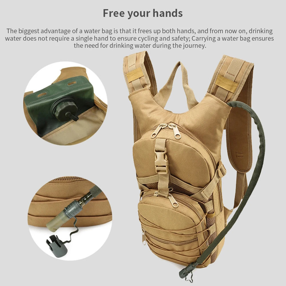 Tactical Hydration Pack Backpack Water-Proof 900D Polyester Ripstop Water Bag Water Bladder For Hiking Cycling Climbing Fishing