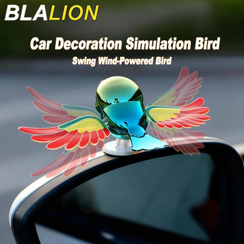 BLALION 2025 New Simulated Flying Bird Car Ornament Wing can Swing Wind-Powered Bird in Flight Decor Car Moto Bicycle Decoration