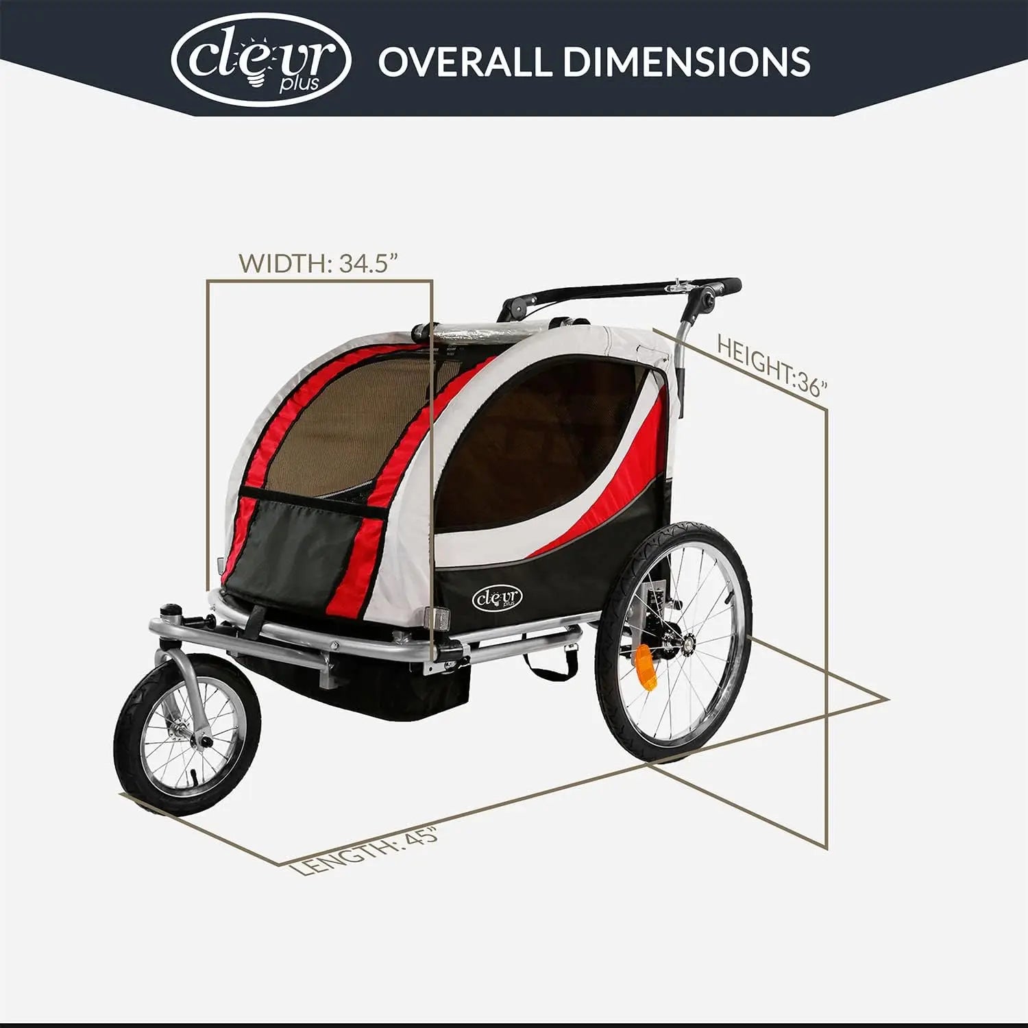 Deluxe 3-in-1 Double 2 Seat Bicycle Bike Trailer Jogger Stroller for Kids Children | Foldable Collapsible w/Pivot Front Wheel WardBoyzPROShop