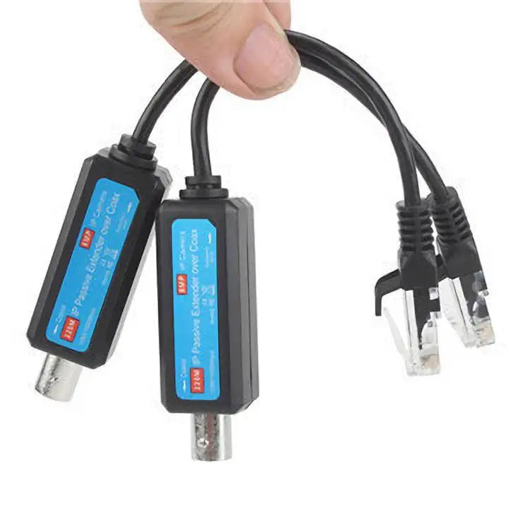 1 Pair IP Network Coaxial Transmitter Receiver Extender Safe Transmission Cables For IP NVR Camera 10/100Mbps IP to Coaxial