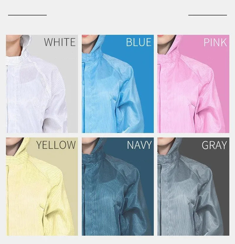 One-piece Coveralls Clean Clothes Hood Cleanroom Garments Clean Food Dust-proof Paint Work Clothing Unisex Protective Overalls