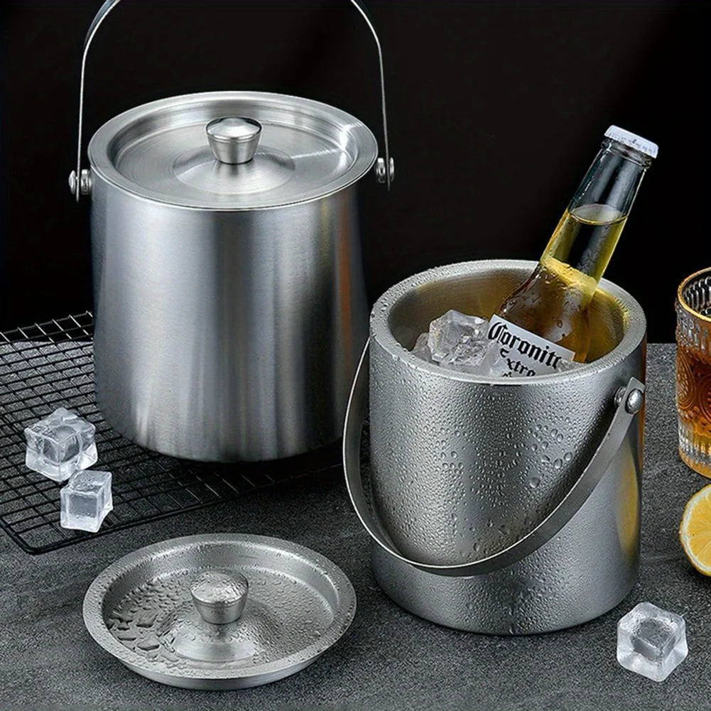 1.6L/2L/3L Stainless Steel Insulated Ice Bucket Wine Beer Champagne KTV Party Cooler WardBoyzPROShop