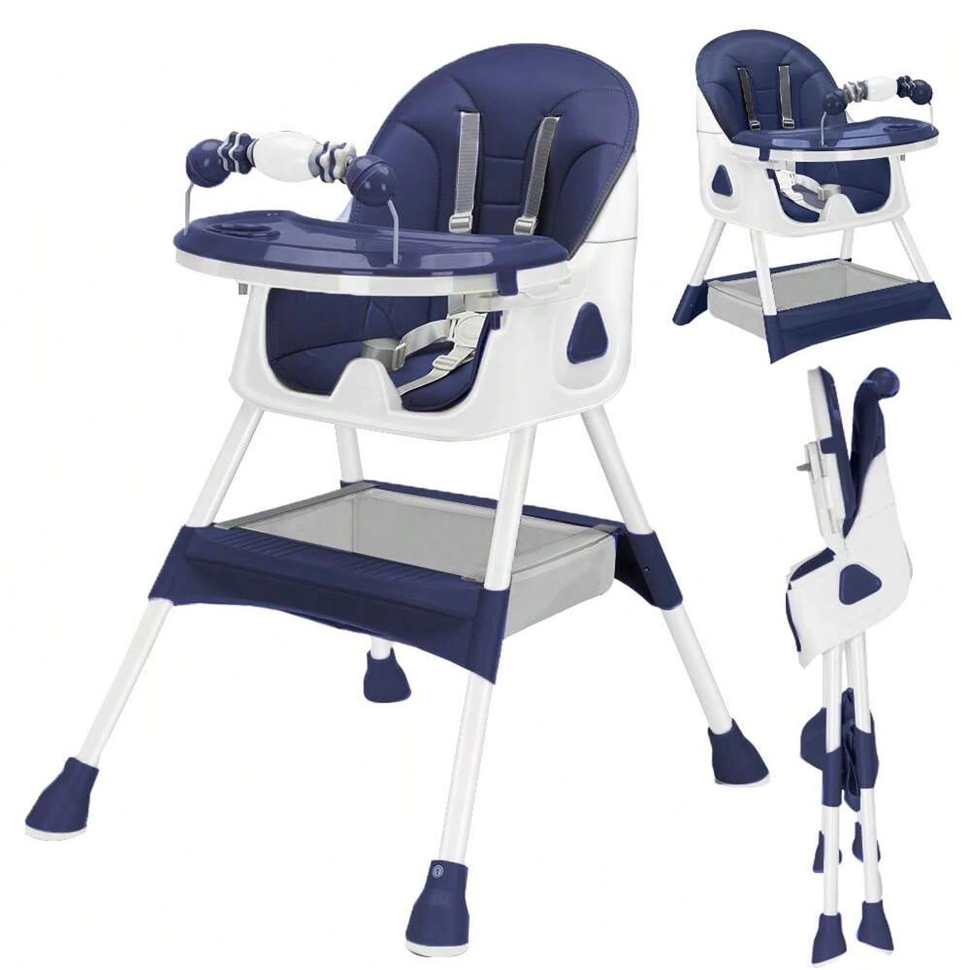 UBRAVOO Foldable Baby High Chair 6 Months Plus, with Large Antislip Pad & ToyRack, Easy to Clean Feeding , E500 WardBoyzPROShop