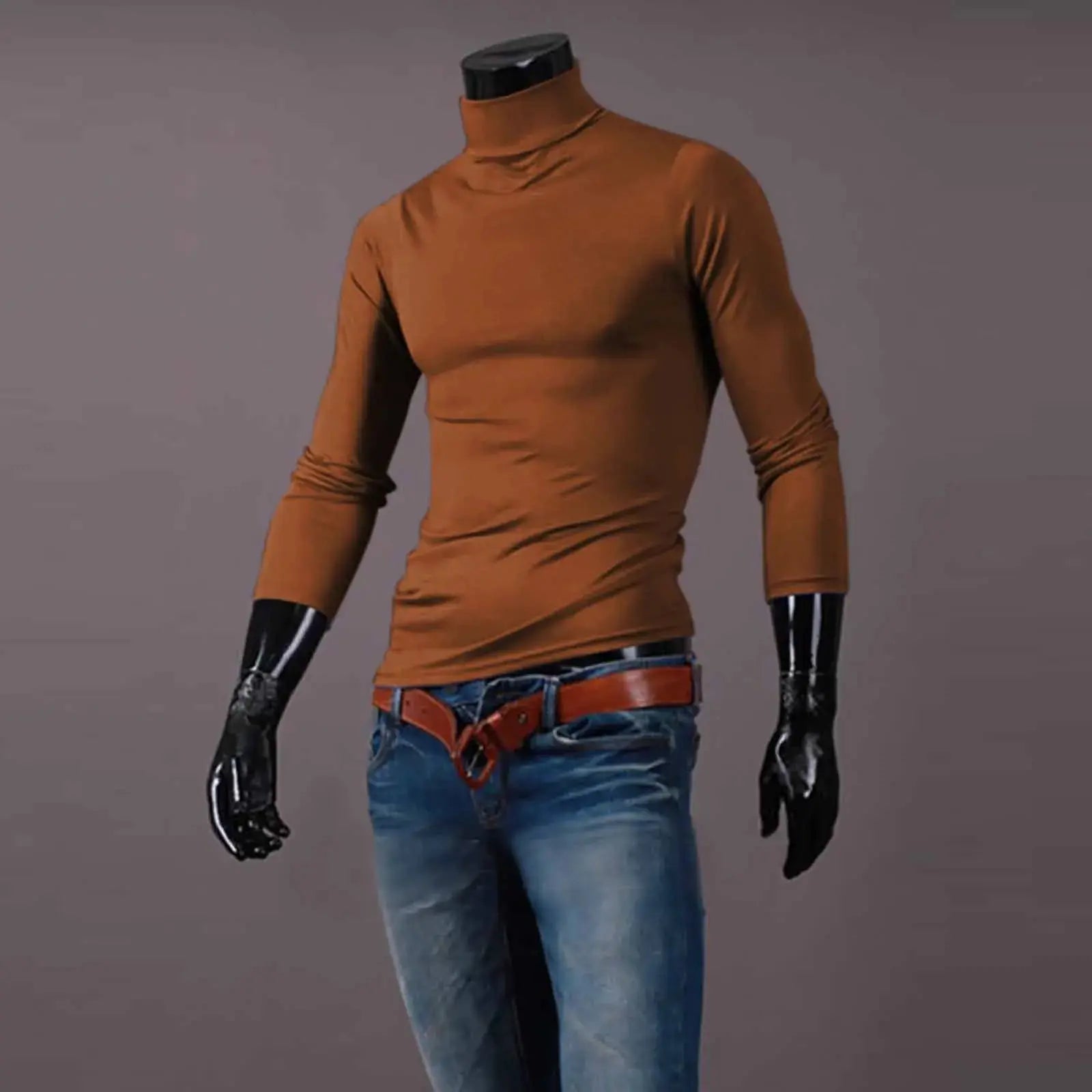 New Men's handsome half turtleneck bottom shirt,  gentle and comfortable, suitable for autumn, winter, senior undershirt WardBoyzPROShop