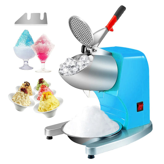 VEVOR Ice Crushers Machine 220lbs Per Hour Electric Snow Cone Maker with 4 Blades Stainless Steel Shaved Ice Machine