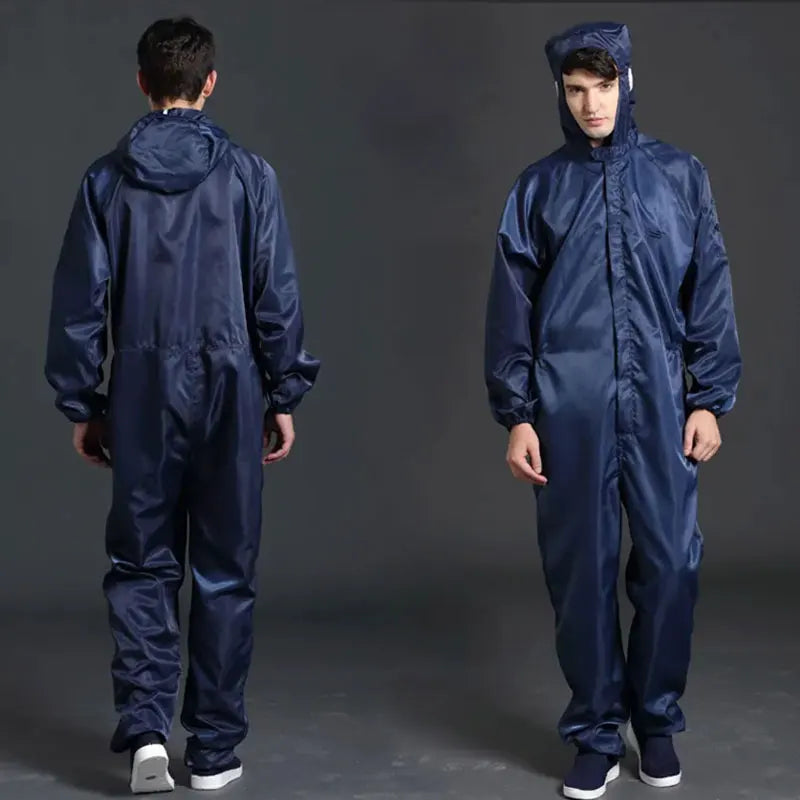 One-piece Coveralls Clean Clothes Hood Cleanroom Garments Clean Food Dust-proof Paint Work Clothing Unisex Protective Overalls