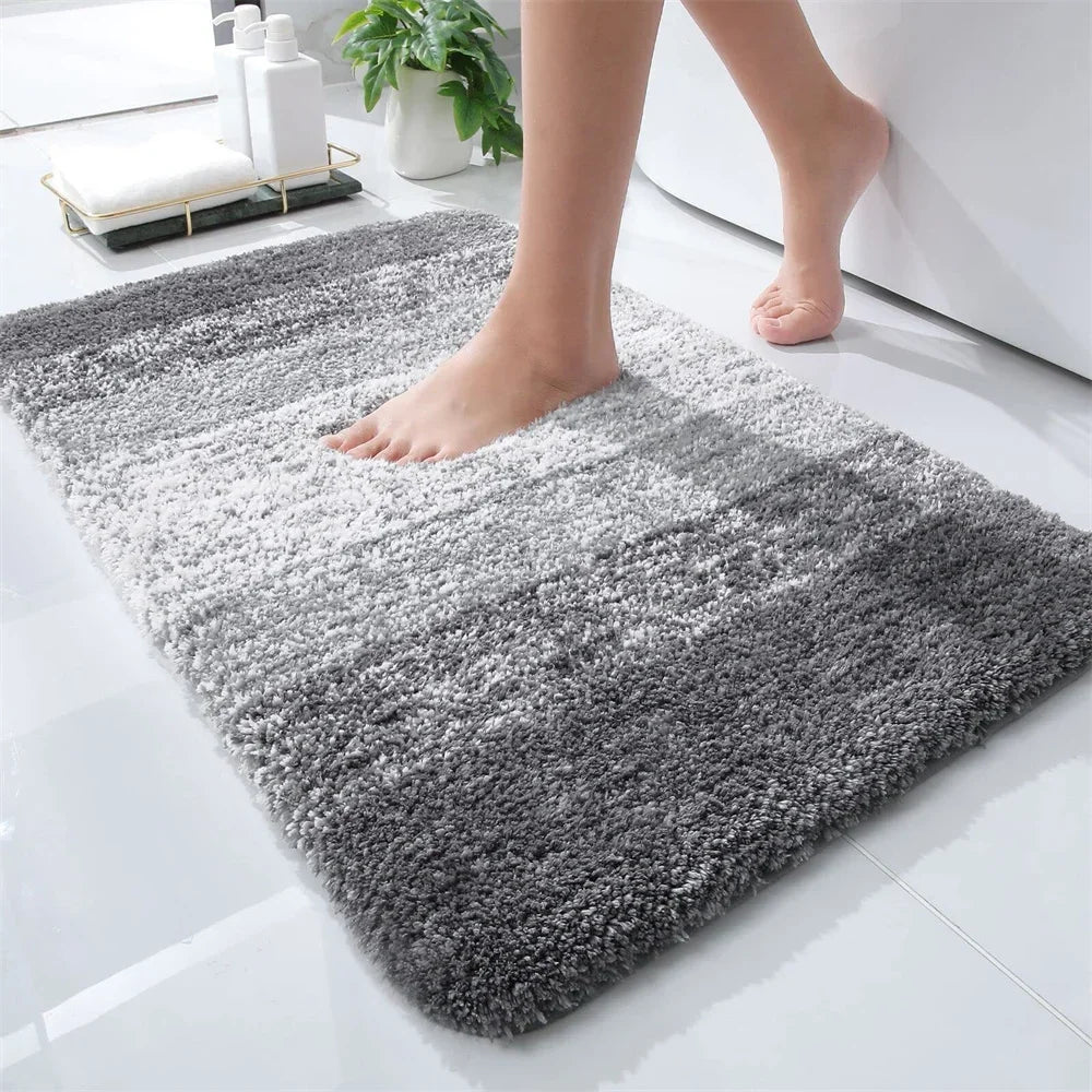 40x60CM Bathroom Rug Soft Foot Mat Absorbent Microfiber Bath Rugs Non-Slip Plush Carpet Wash Dry Bath Mat For Door Floor Shower