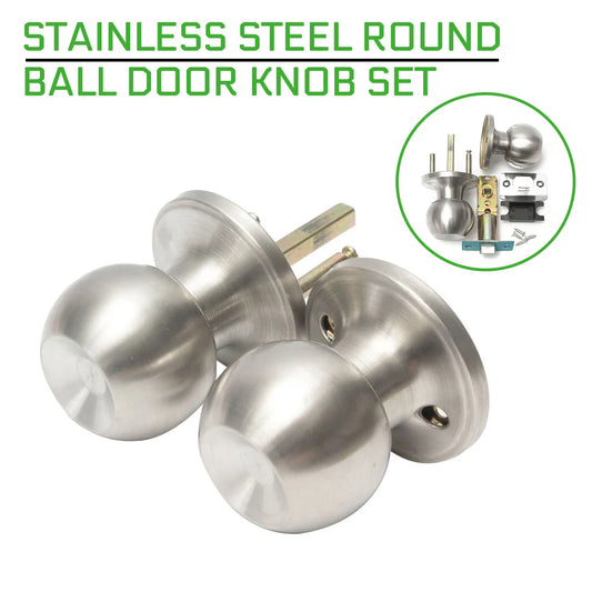 25mm-45mm Stainless Steel Door Lock Bathroom Round Ball Door Knob Set Handle Passage Lock Contemporary Internal Door Knob Pair