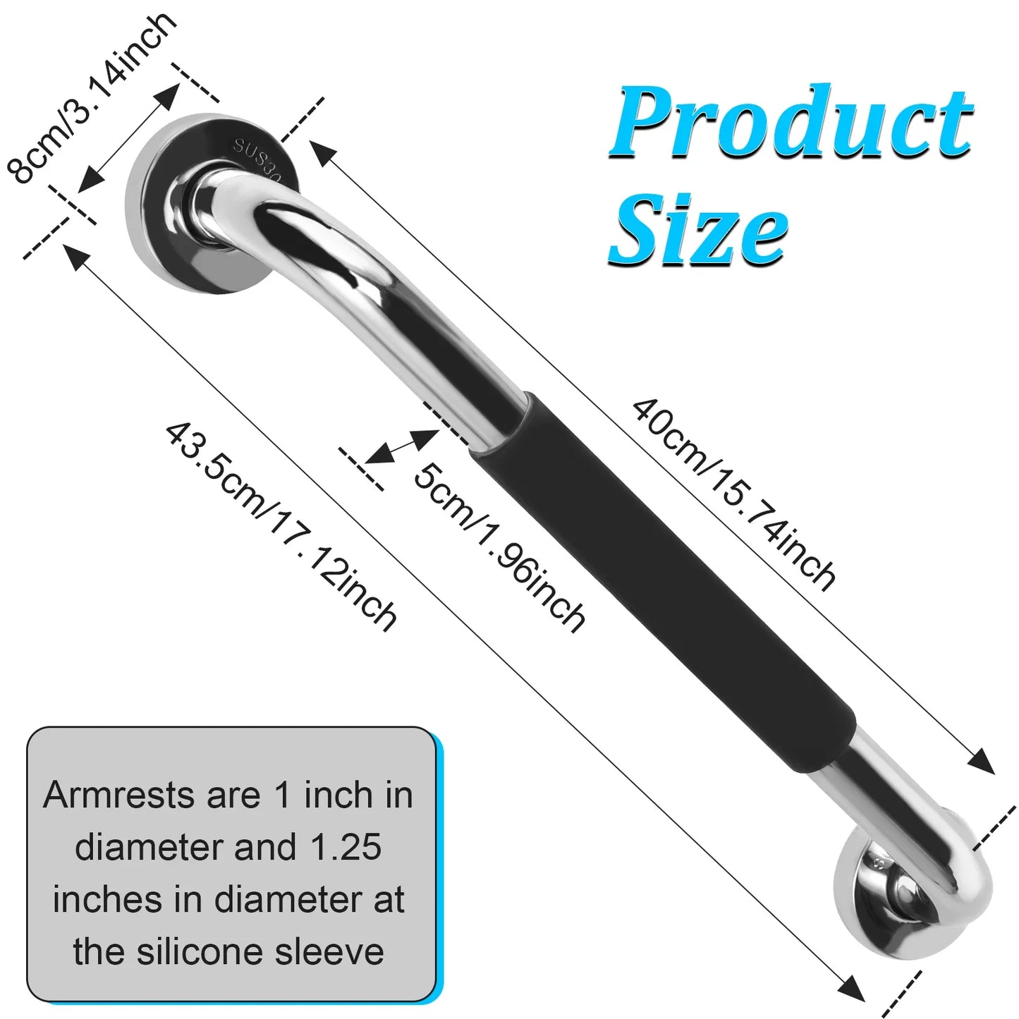 Shower Toilet Handrail Stainless Steel/Plastic Bathroom Tub Grab Bar Anti Slip Prevent Falls for Elderly Safety Support Handle