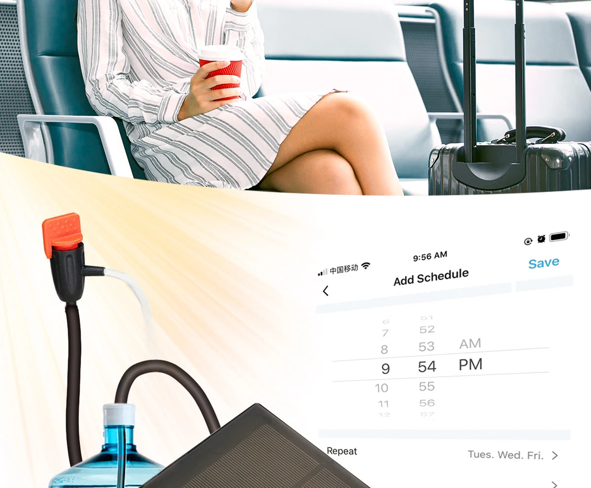 Tuya Wifi-compatibility Solar Power Timer Pump Automatic Drip Irrigation Kit Garden Mobile Phone Remote Control Watering System