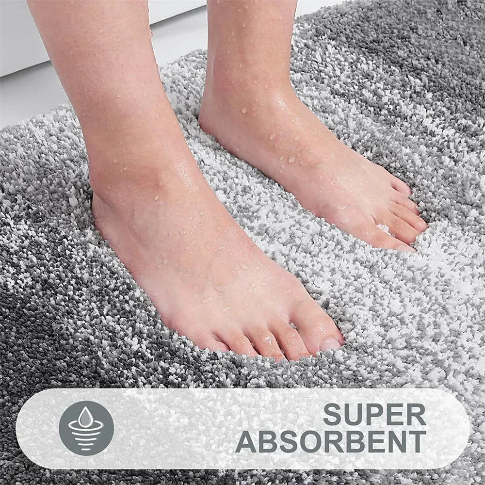 40x60CM Bathroom Rug Soft Foot Mat Absorbent Microfiber Bath Rugs Non-Slip Plush Carpet Wash Dry Bath Mat For Door Floor Shower