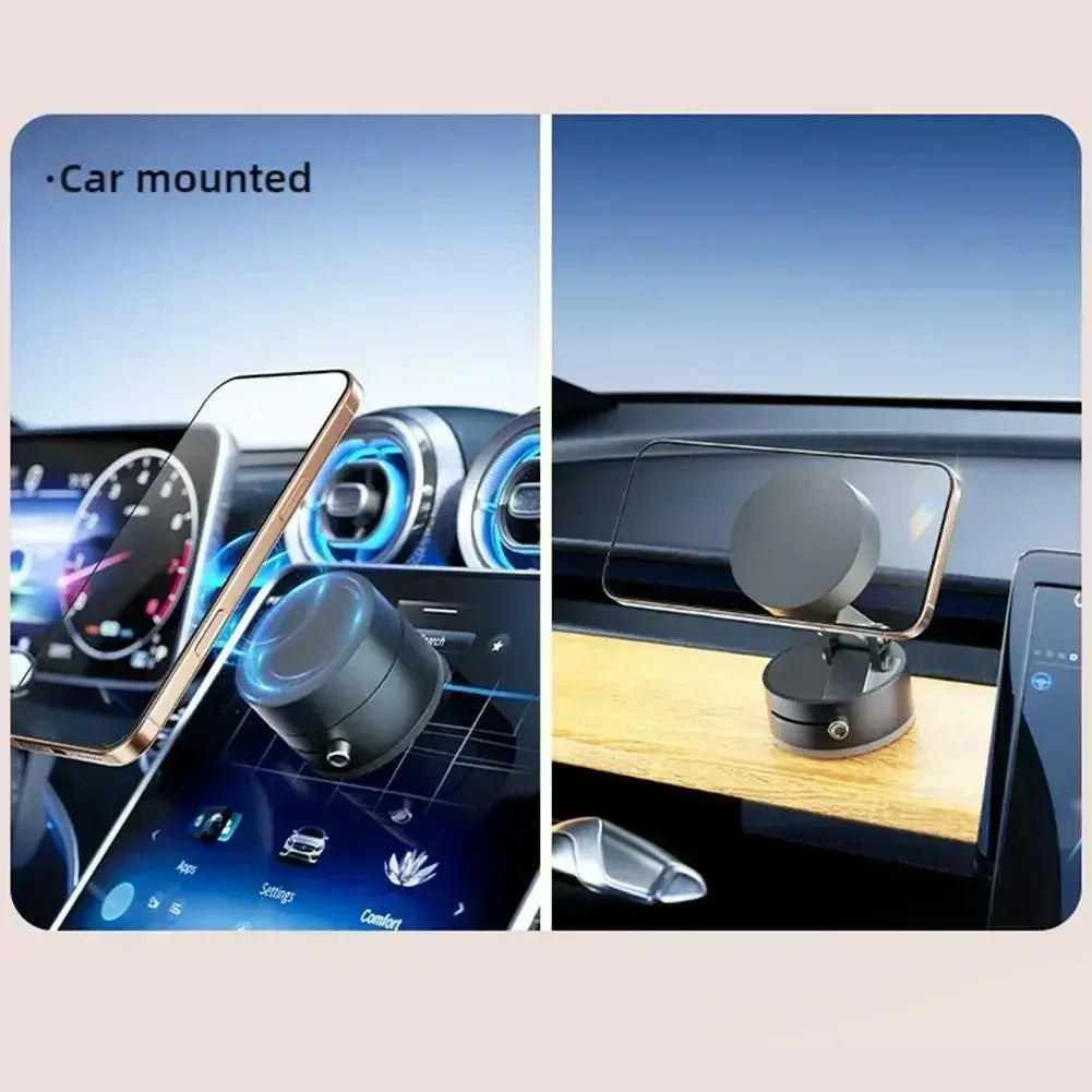 Foldable Car Phone Holder Vacuum Double-sided Magnetic Dashboard GPS Stand for Magsafe iPhone 16-12 Pro Max Samsung Xiaomi Mount WardBoyzPROShop