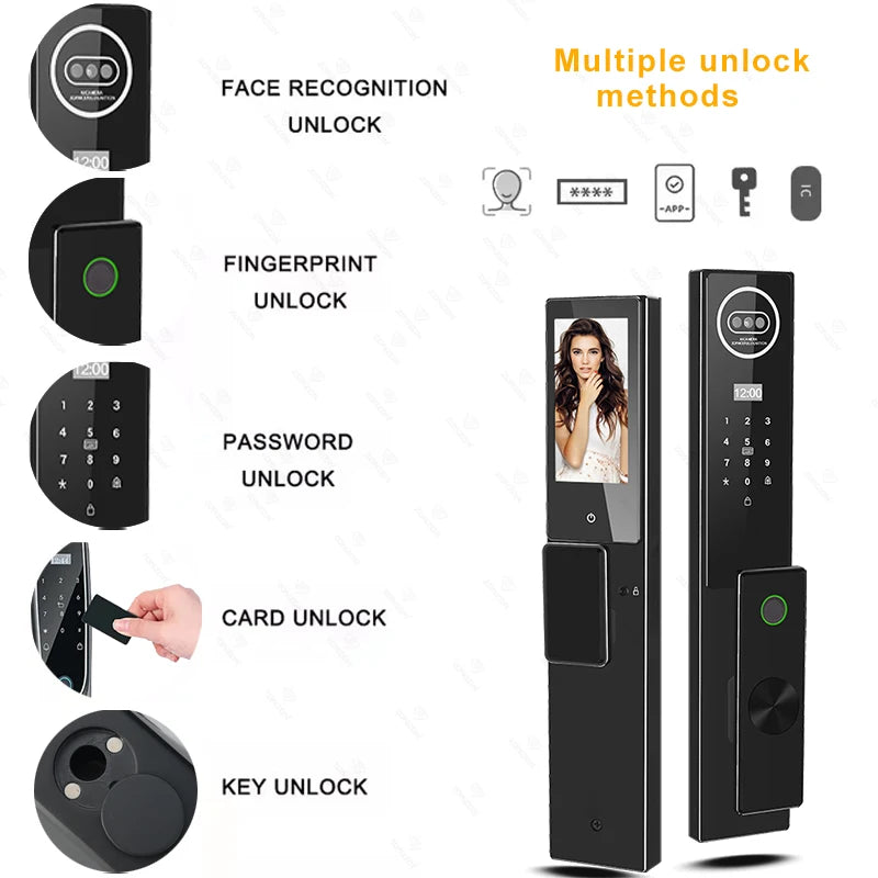 Metallic Security Electric Key Smartlock Wifi Digital Boshi Smart Products Intelligent Look Door With Camera Tuya Oklok Locks