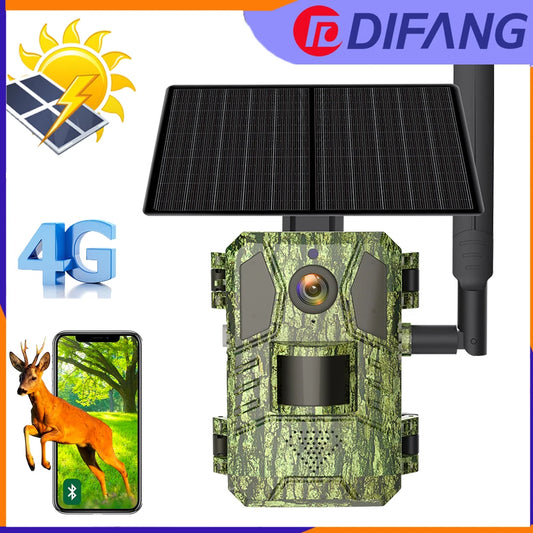 Trail Camera 4G LTE Trail Wildlife Hunting Camera Game Cam Dear Surveillance Night Vision No Glow Motion Activated 0.2s Trigger