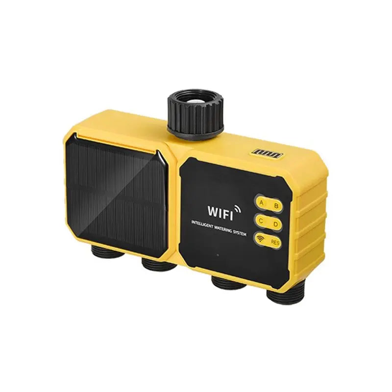 J1UL1N Solar Powered Outdoor Water Timer Automatic Irrigation System 4 Outlets WIFI Solar Irrigation Timing Controller